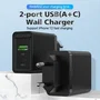 Vention FBBB0-EU Cargador de Pared 20W con Puertos USB-C y USB-A